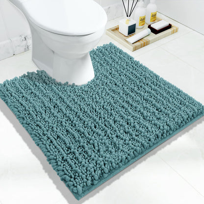 Yimobra Bathroom Rugs Non-Slip Washable – Extra Soft & Absorbent Chenille Bath Mat, Quick-Dry Plush Shaggy Floor & Vanity Bath Rugs for Tub & Shower, Modern Home Decor Accessories, 24 x 17, Grey