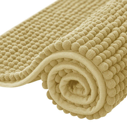SUBRTEX Bathroom Rugs Chenille Bath Rug Soft Short Plush Bath Mat Soft Shower Mat Water Absorbent Shower Mat Quick Dry Machine Washable(White,18" x 24")