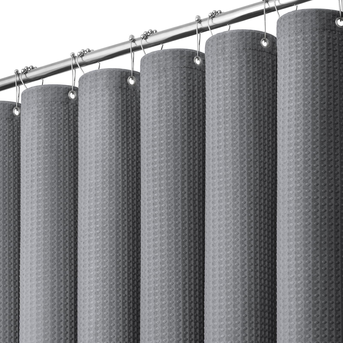Dynamene Waffle Shower Curtain 256 GSM Heavy Duty Fabric 72"x72" Sage Green