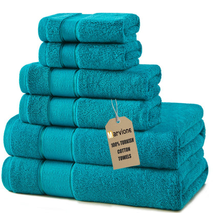Marvione Bath Towels Set 6 Piece, 100% Turkish Cotton Luxury Towels