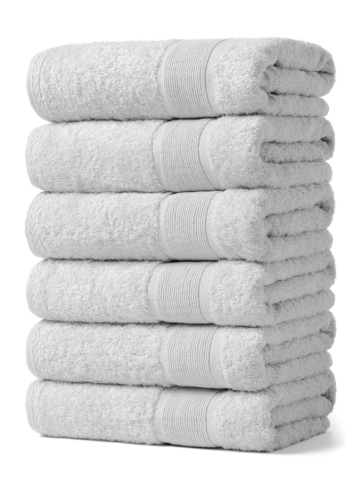 Aibaser Viscose from Bamboo and Cotton Bath Towels Set of 6-27x54 Inch Ultra Soft, Highly Absorbent Large Shower Towels for Bathroom, Spa & Gym