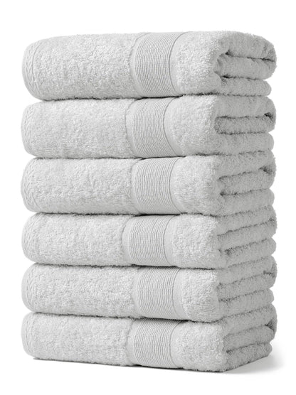 Aibaser Viscose from Bamboo and Cotton Bath Towels Set of 6-27x54 Inch Ultra Soft, Highly Absorbent Large Shower Towels for Bathroom, Spa & Gym