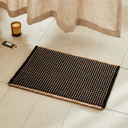 TYUU Waffle Bath Mat, Boho Bathroom Rugs Non Slip Washable, 30x20 Khaki