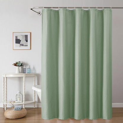 OWENIE Pink Shower Curtain for Bathroom 72x72 Inch, 3D Embossed Textured Waffle Fabric Shower Curtains, Soft Hotel Farmhouse Style, Water Repellent, Machine Washable, Pink, 72" W x 72" L