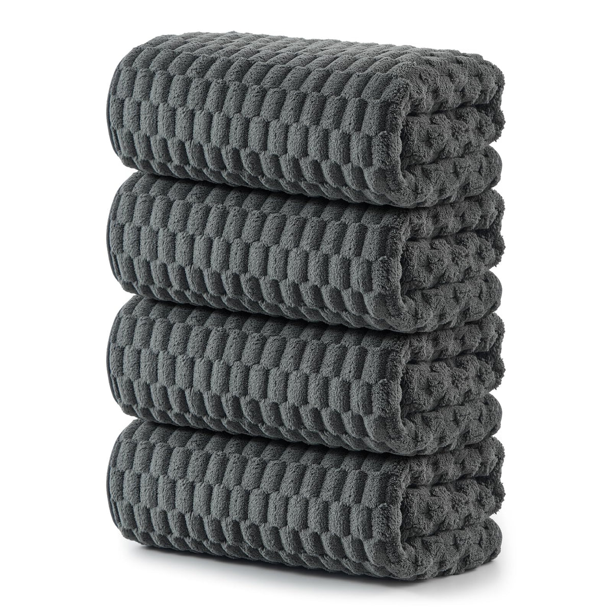 REDKISS Microfiber Bath Towels of 4-27x55 Inches Bath Towel Large, Highly Absorbent Towels for Bathroom, Quick Drying, Super Soft, Lint Free Fluffy Shower Towel for Gym, SPA, Gray, Blue
