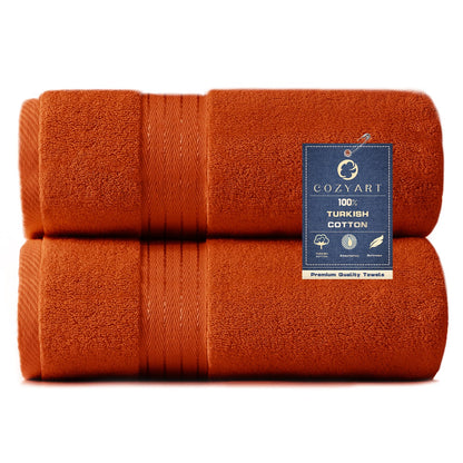 COZYART Luxury Bath Towel Set 6 Pcs, Dark Green 100% Turkish Cotton 650 GSM