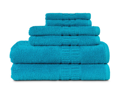 MyPillow MyTowels 6 Piece Towel Set - 100% Cotton Soft Absorbent Towels for Bathroom, 2 Bath Towels, 2 Hand Towels, 2 Washcloths [MyTowels 6-Piece Set, Turquoise]