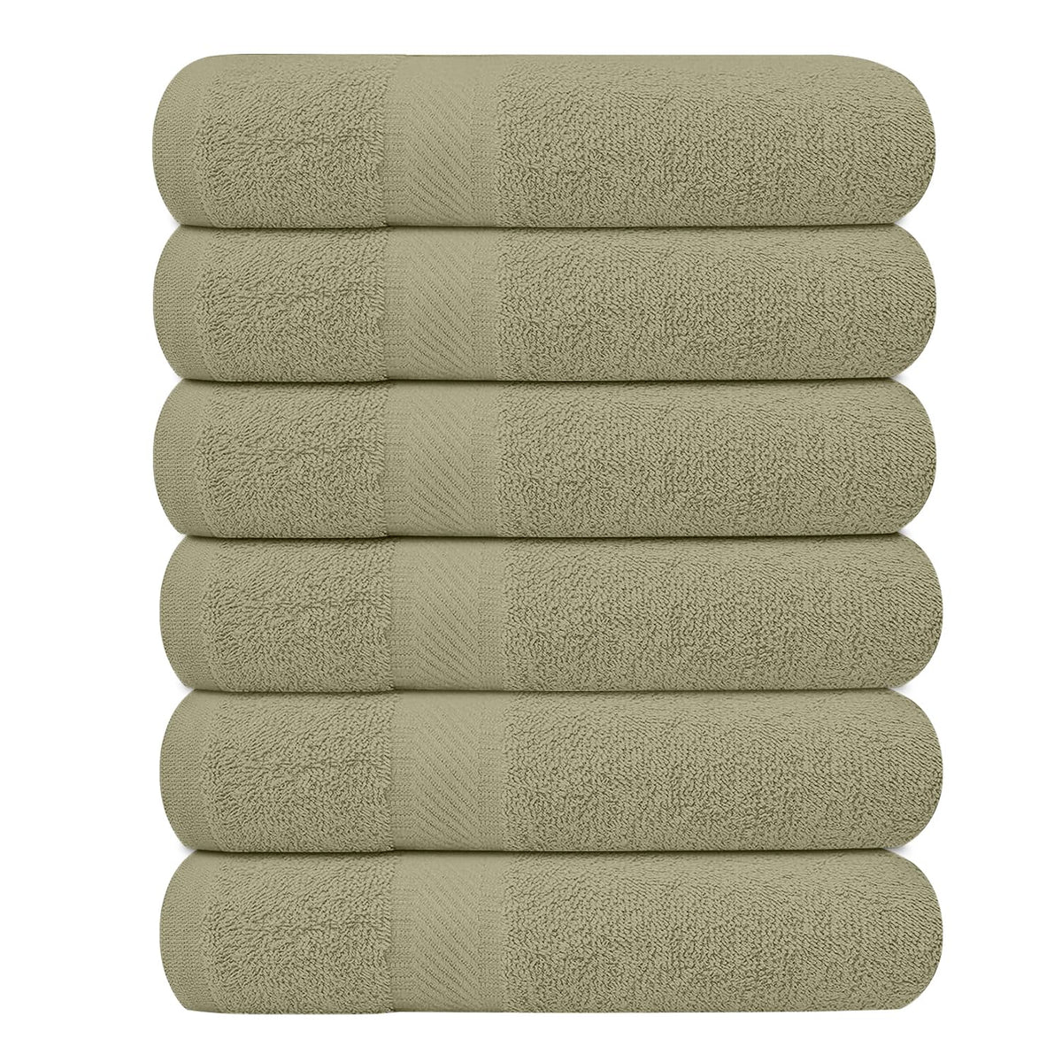 KAHAF COLLECTION 6 Pack Bath Towels Set (27 x 54 Inches) 100% Ring Spun Cotton, Lightweight, Quick Dry, Highly Absorbent Towels Multicolor, (27x54) Inches