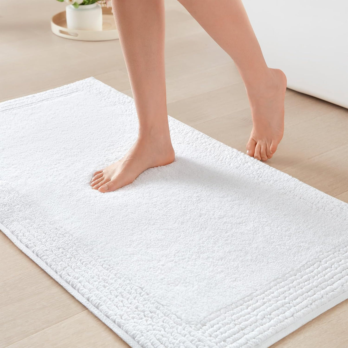 Madison Park Splendor Reversible 100% Cotton Bath Rug, 20 x 30, White