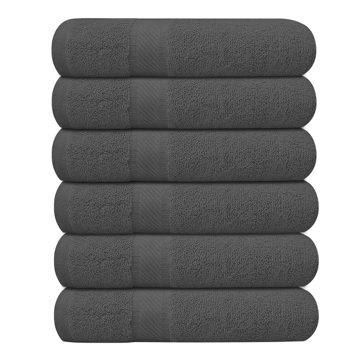 KAHAF COLLECTION 6 Pack Bath Towels Set (27 x 54 Inches) 100% Ring Spun Cotton, Lightweight, Quick Dry, Highly Absorbent Towels Multicolor, (27x54) Inches