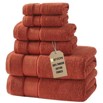 Marvione Bath Towels Set 6 Piece, 100% Turkish Cotton Luxury Towels