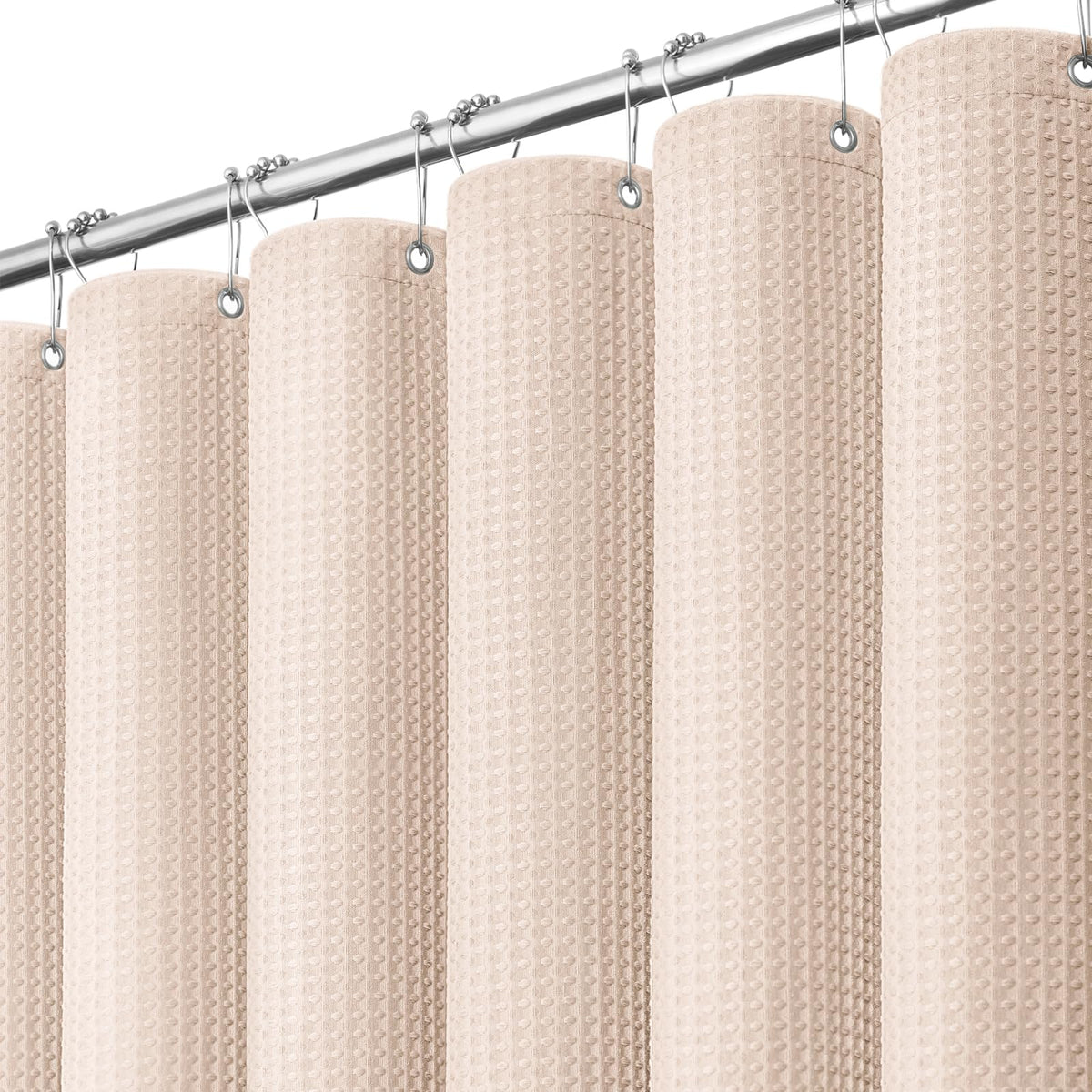 Dynamene Waffle Shower Curtain 256 GSM Heavy Duty Fabric 72"x72" Sage Green