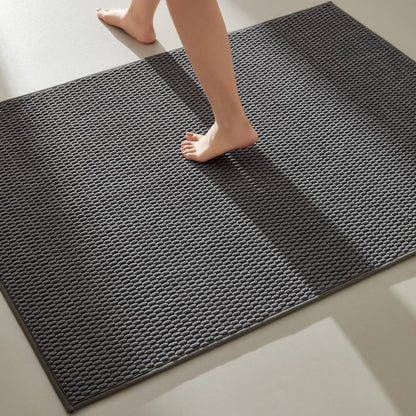 TYUU Bathroom Rugs Non Slip Washable, Super Absorbent Thin Bath Mat Small Quick Dry Low Pile Bathroom Rug, White 16"x24" / 1'4" x 2'