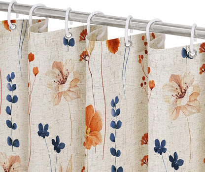 Gibelle Sage Green Beige Watercolor Floral Fabric Shower Curtain 72x72