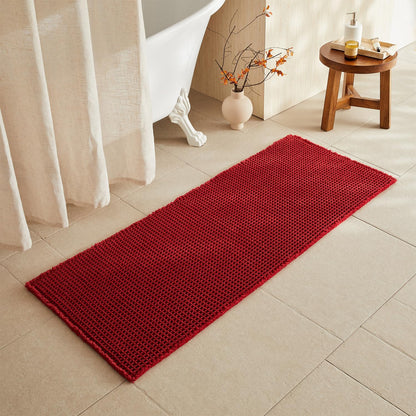 TYUU Waffle Bath Mat, Boho Bathroom Rugs Non Slip Washable, 30x20 Khaki