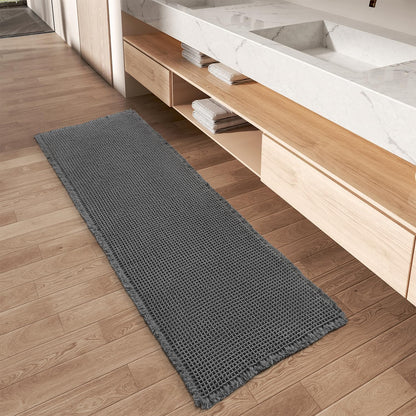 Upgraded Waffle Bath Mat Ultra Absorbent Non Slip Bathroom Mat, 17" x 24"