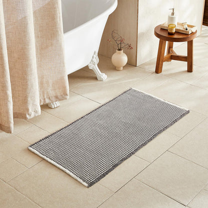 TYUU Waffle Bath Mat, Boho Bathroom Rugs Non Slip Washable, 30x20 Khaki