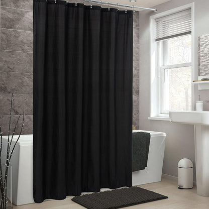 ALYVIA SPRING Waterproof Fabric Shower Curtain or Liner Black, 72x72