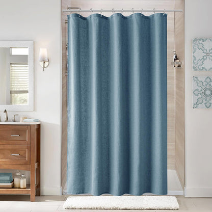 Naturoom Linen Shower Curtain 72 Inch Long for Bathroom Beige 1 Panel