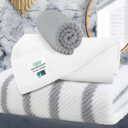VOOVA & MOVAS 6PC Towel Set, 100% Cotton, Aqua Teal