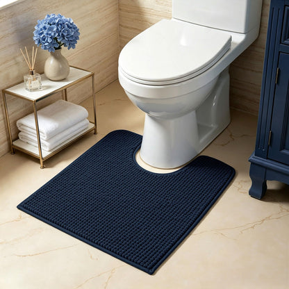 SUBRTEX Bathroom Rugs Chenille Bath Rug Soft Short Plush Bath Mat Soft Shower Mat Water Absorbent Shower Mat Quick Dry Machine Washable(White,18" x 24")