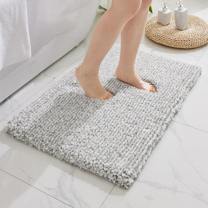 Disolla White Bathroom Rugs 17x24, Microfiber Non-Slip Plush Small Bath Mat