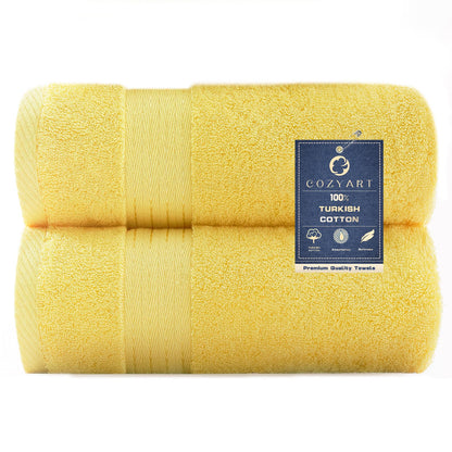 COZYART Luxury Bath Towel Set 6 Pcs, Dark Green 100% Turkish Cotton 650 GSM