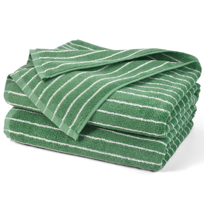 Black and Ivory Striped Bath Towels Set of 2, Lighter & Quick Dry Towels
