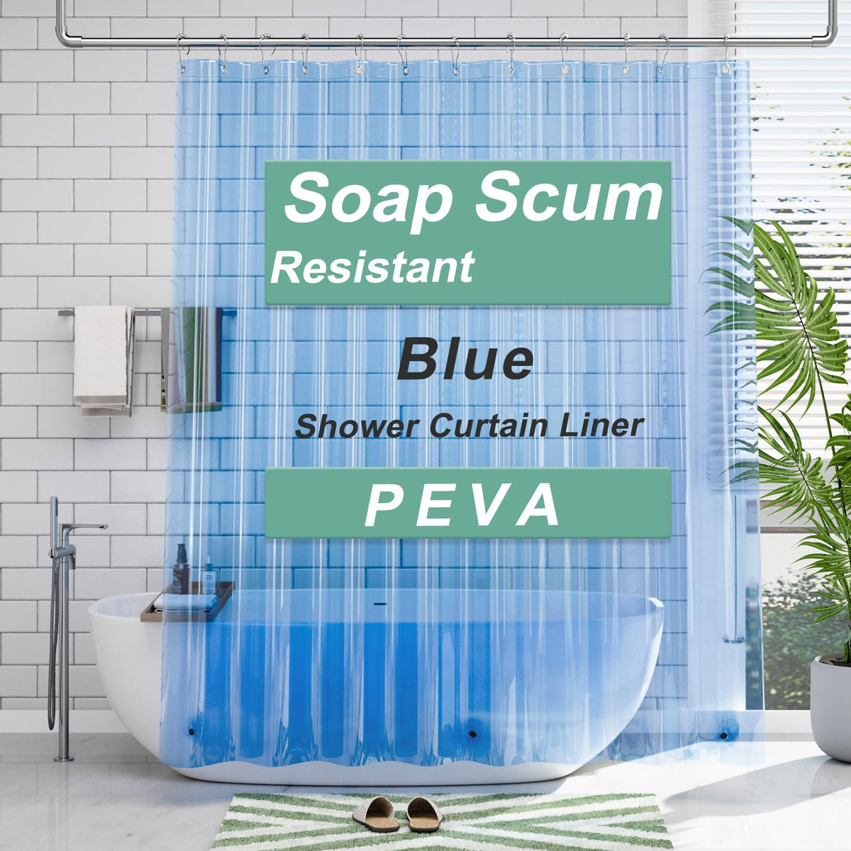 AmazerBath Shower Curtain Liner, 72x72 Clear Shower Curtain Liner, Waterproof Plastic Shower Liner, Cute Lightweight PEVA Shower Curtain for Bathroom with 3 Magnets and 12 Rustproof Metal Grommets