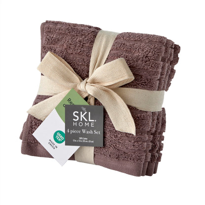 SKL Home CloudSoft Hand Towel Set, 2-Piece, 100% Cotton Luxury, Oatmeal