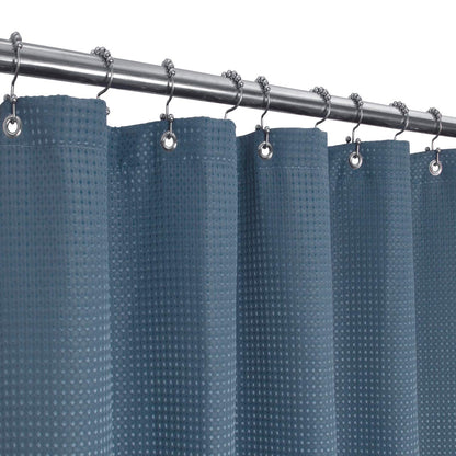 Barossa Design Waffle Weave Extra Long Shower Curtain White 84 Inch Length