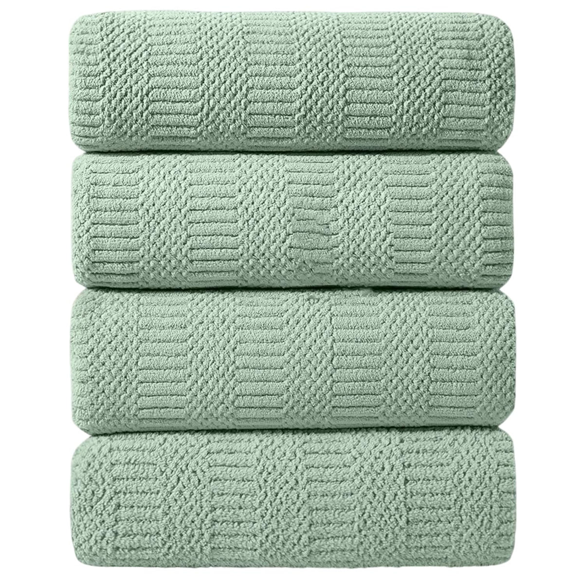 Ycosy 8-Piece Bath Towels Set,2 Oversized Bath Sheet,2 Hand Towels and 4 Washcloths - 600 GSM Soft Microfiber Highly Absorbent Quick Dry Shower Towel Collection for Bathroom Hotel and Spa,Mint Green
