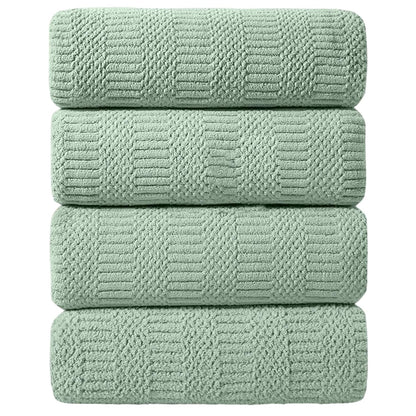 Ycosy 8-Piece Bath Towels Set,2 Oversized Bath Sheet,2 Hand Towels and 4 Washcloths - 600 GSM Soft Microfiber Highly Absorbent Quick Dry Shower Towel Collection for Bathroom Hotel and Spa,Mint Green