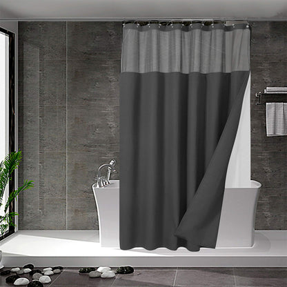 N&Y HOME Waffle Weave Shower Curtain with Snap-in Liner Set White, 71x72