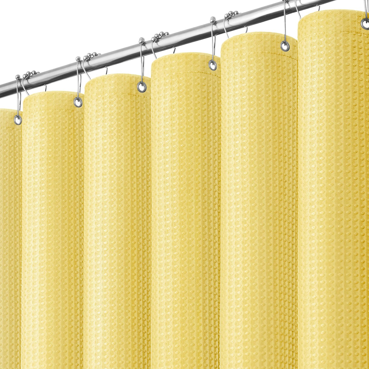 Dynamene Waffle Shower Curtain 256 GSM Heavy Duty Fabric 72"x72" Sage Green