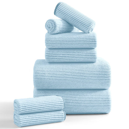 4 Piece Bath Towel Set 35"x70"Oversized Bath Towel for Bathroom Ultra Soft Fluffy Extra Large Bath Sheet Luxury Premium Bathroom Towel Highly Absorbent Quick Dry Shower Towel for Hotel Spa,Black White