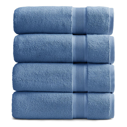 Springtree Home Luxury Bamboo Rayon Plush Bath Towel Set | 4-Pack | White