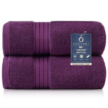 COZYART Luxury Bath Towel Set 6 Pcs, Dark Green 100% Turkish Cotton 650 GSM