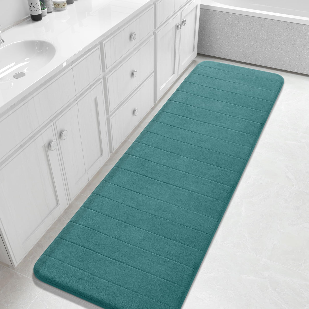 Yimobra Memory Foam Bath Mat, Super Soft & Absorbent Bathroom Rug, Grey