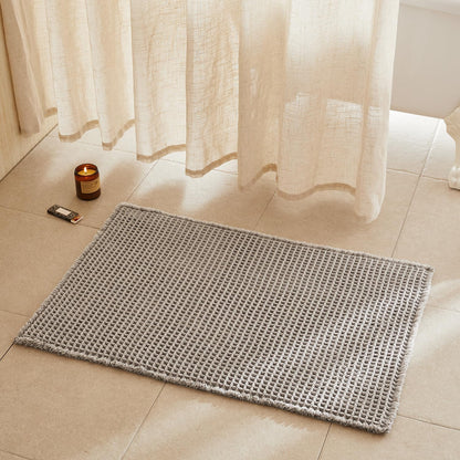 TYUU Waffle Bath Mat, Boho Bathroom Rugs Non Slip Washable, 30x20 Khaki