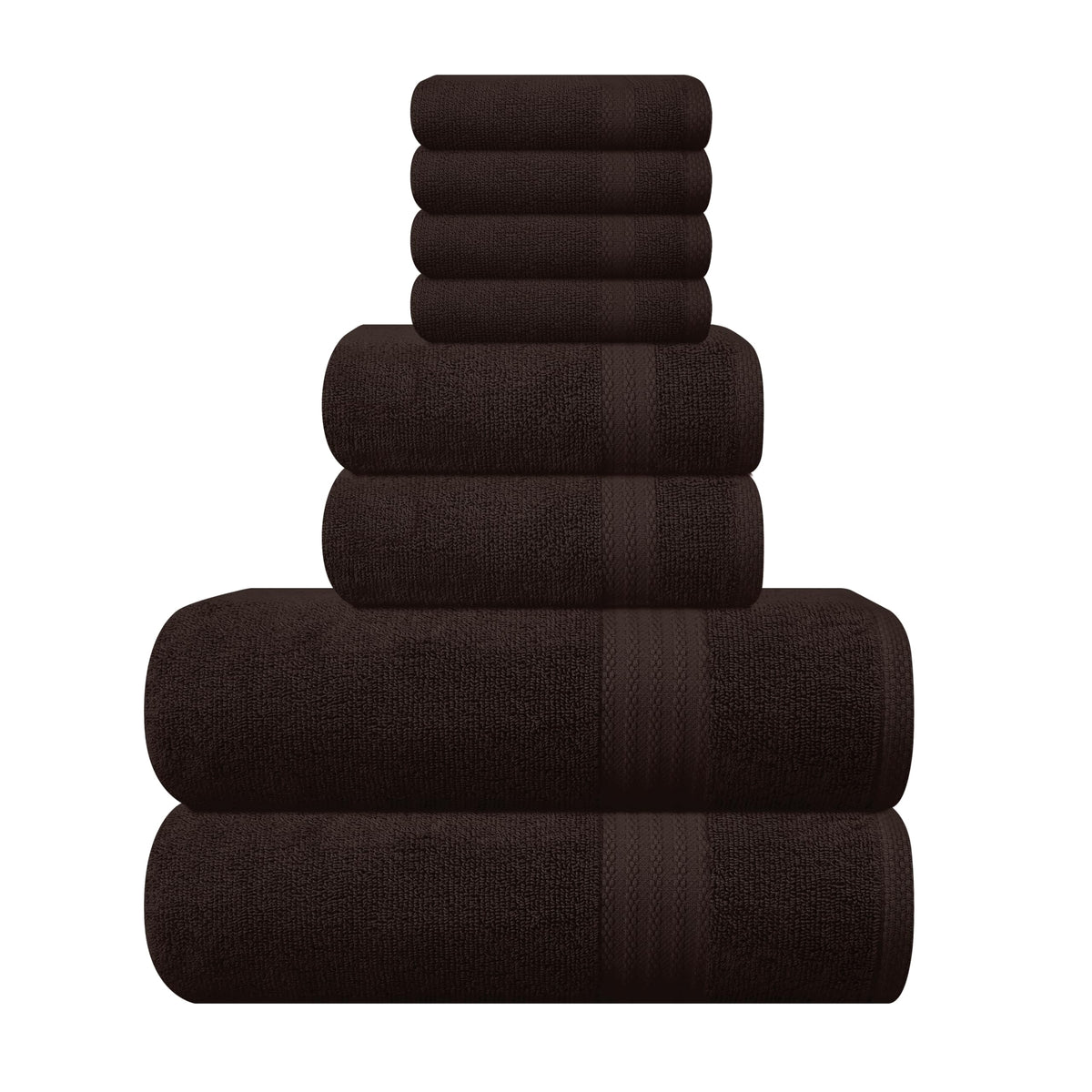 GLAMBURG Ultra Soft 8-Piece Towel Set - 100% Pure Ringspun Cotton, Contains 2 Oversized Bath Towels 27x54, 2 Hand Towels 16x28, 4 Wash Cloths 13x13 - Ideal for Everyday use, Hotel & Spa - Pink