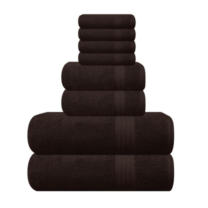 GLAMBURG Ultra Soft 8-Piece Towel Set - 100% Pure Ringspun Cotton, Contains 2 Oversized Bath Towels 27x54, 2 Hand Towels 16x28, 4 Wash Cloths 13x13 - Ideal for Everyday use, Hotel & Spa - Pink