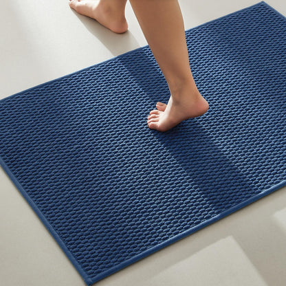 TYUU Bathroom Rugs Non Slip Washable, Super Absorbent Thin Bath Mat Small Quick Dry Low Pile Bathroom Rug, White 16"x24" / 1'4" x 2'