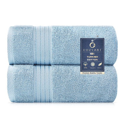 COZYART Luxury Bath Towel Set 6 Pcs, Dark Green 100% Turkish Cotton 650 GSM
