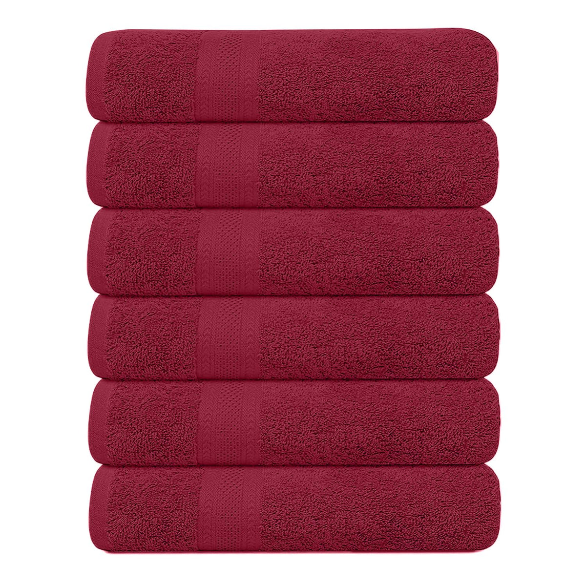 KAHAF COLLECTION 6 Pack Bath Towels Set (27 x 54 Inches) 100% Ring Spun Cotton, Lightweight, Quick Dry, Highly Absorbent Towels Multicolor, (27x54) Inches
