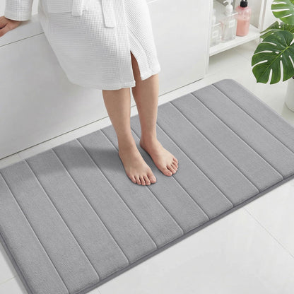 Yimobra Memory Foam Bath Mat, Super Soft & Absorbent Bathroom Rug, Grey