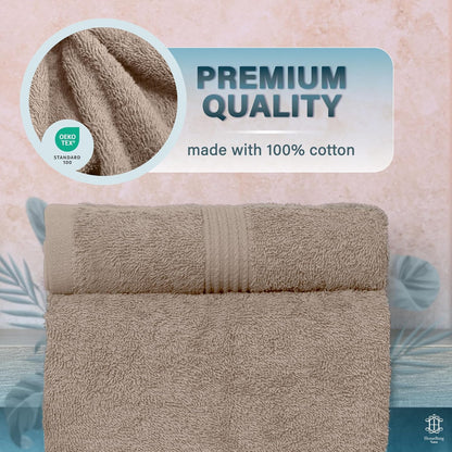Luxe 2-Piece Bath Towel Set – Large Soft Cotton Towels, Absorbent, Durable & Skin-Friendly, Machine Washable, 27 x 54 in (Sand)