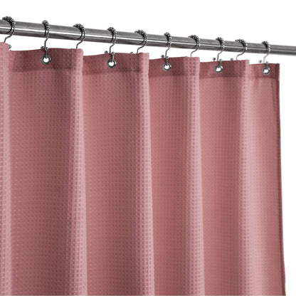 Barossa Design Waffle Weave Extra Long Shower Curtain White 84 Inch Length