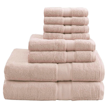 Madison Park 800GSM 100% Cotton Bathroom Bath Towel Set of 8, Natural
