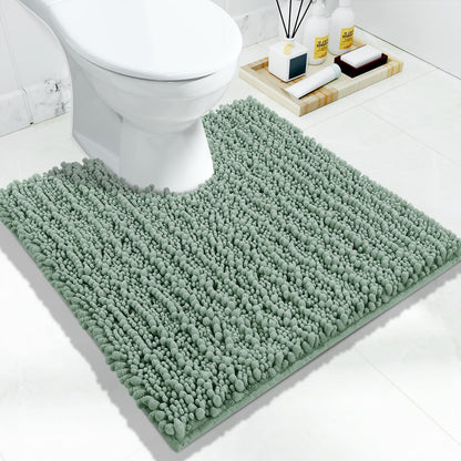 Yimobra Bathroom Rugs Non-Slip Washable – Extra Soft & Absorbent Chenille Bath Mat, Quick-Dry Plush Shaggy Floor & Vanity Bath Rugs for Tub & Shower, Modern Home Decor Accessories, 24 x 17, Grey
